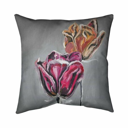 BEGIN HOME DECOR 20 x 20 in. Abstract Tulips-Double Sided Print Indoor Pillow 5541-2020-FL341